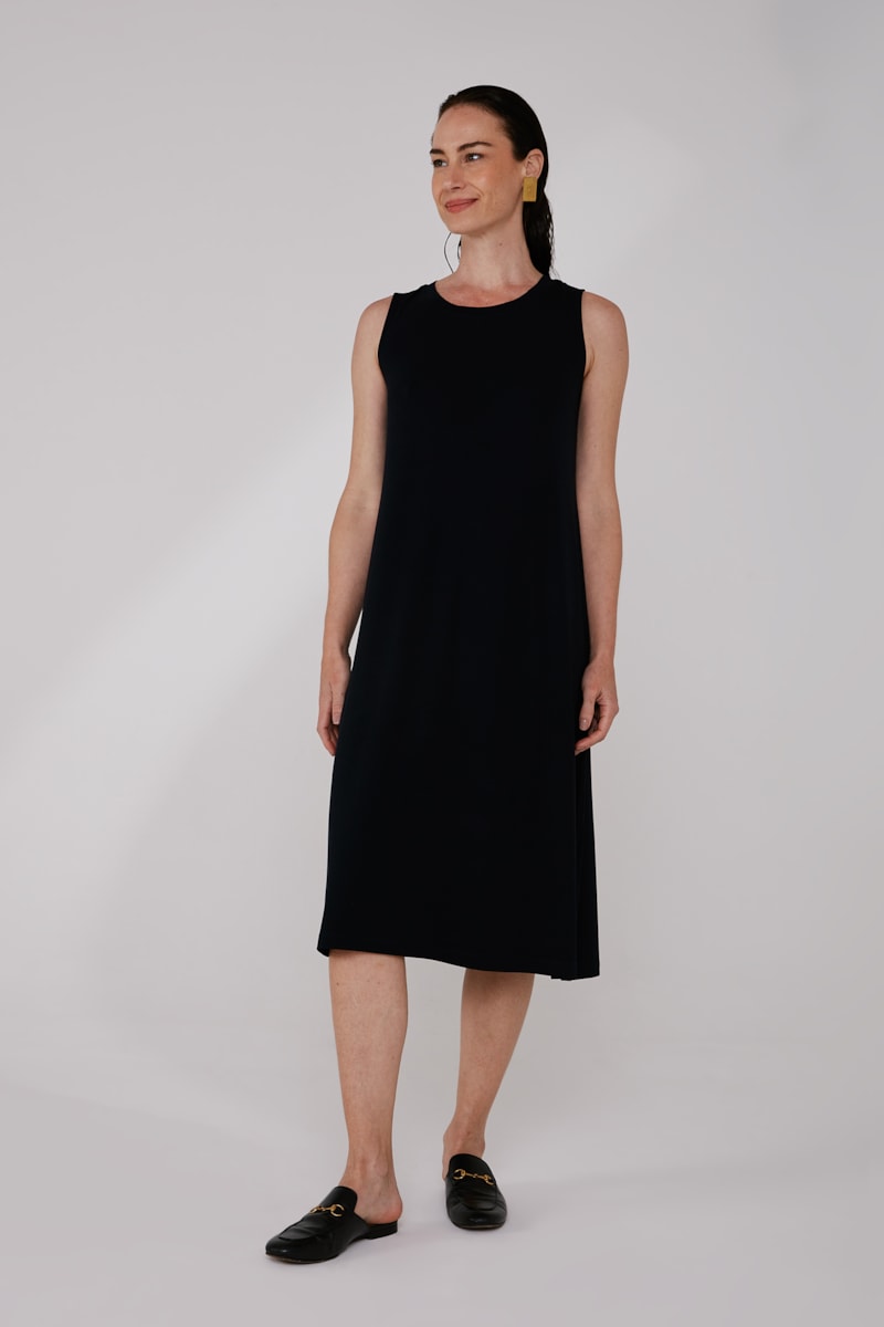 Vestido Yogini Malha Bambu Regata Preto