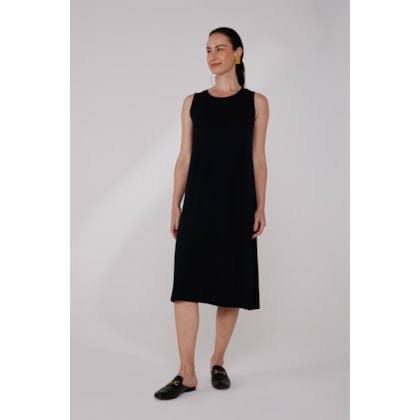 Vestido Yogini Malha Bambu Regata Preto