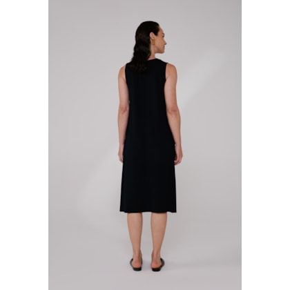 Vestido Yogini Malha Bambu Regata Preto