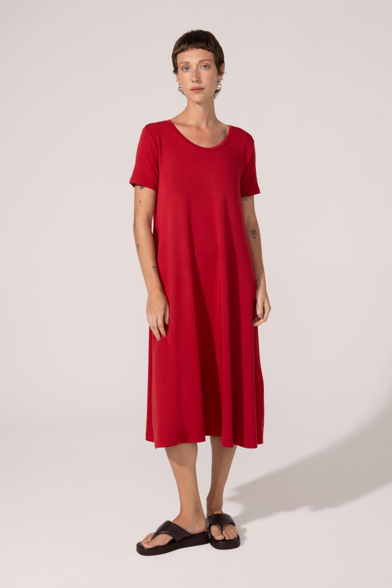 Vestido Yogini Moletom Bambu Evase (46) Amora