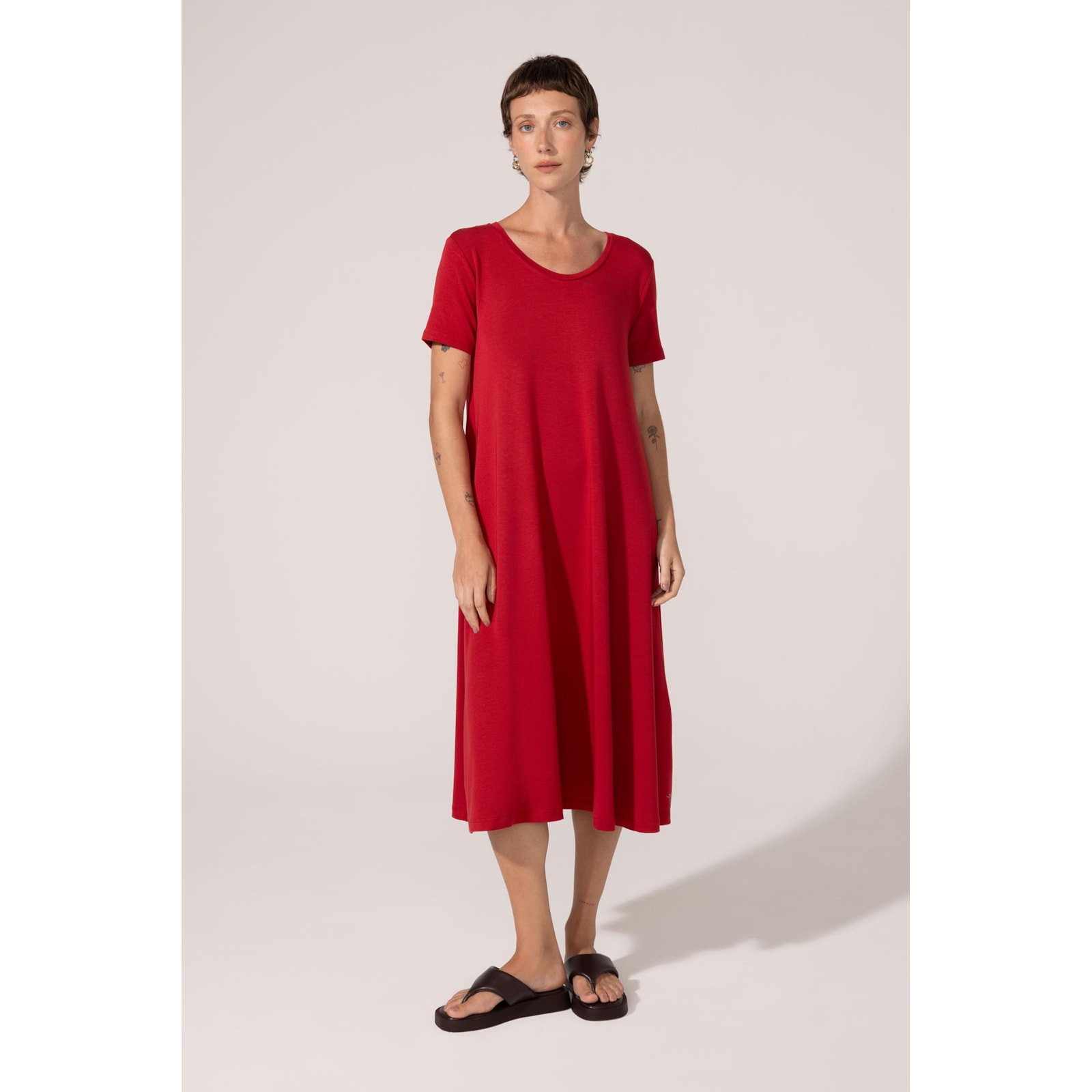 Vestido Yogini Moletom Bambu Evase (46) Amora