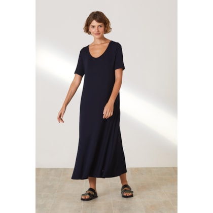 Vestido Yogini Moletom Bambu Evase (P) Marinho