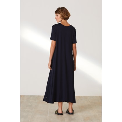 Vestido Yogini Moletom Bambu Evase (P) Marinho