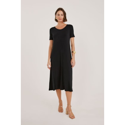 Vestido Yogini Moletom Bambu Evase (P) Preto