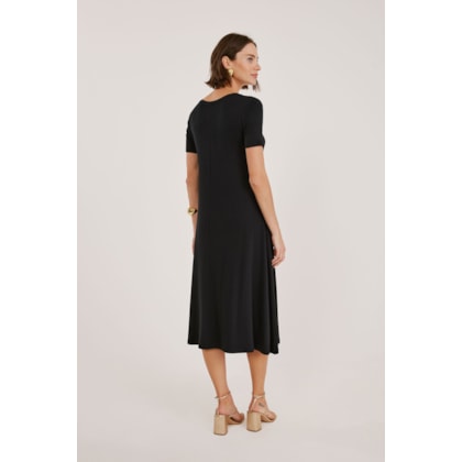 Vestido Yogini Moletom Bambu Evase (P) Preto