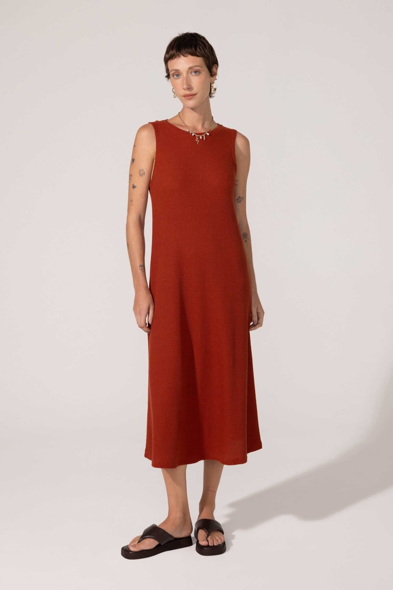 Vestido Yogini Waffle Regata Enya Terracota
